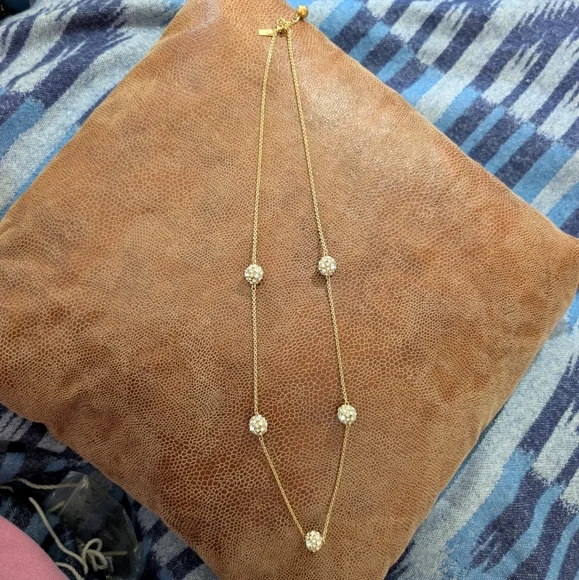 Kate Spade Gold Pave Ball Necklace with Crystal Accents - Picture 2 of 6